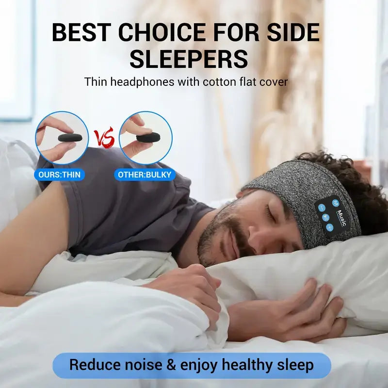 Ultra-Thin Wireless Sleep Headphones with Stretchable & Secure Headband