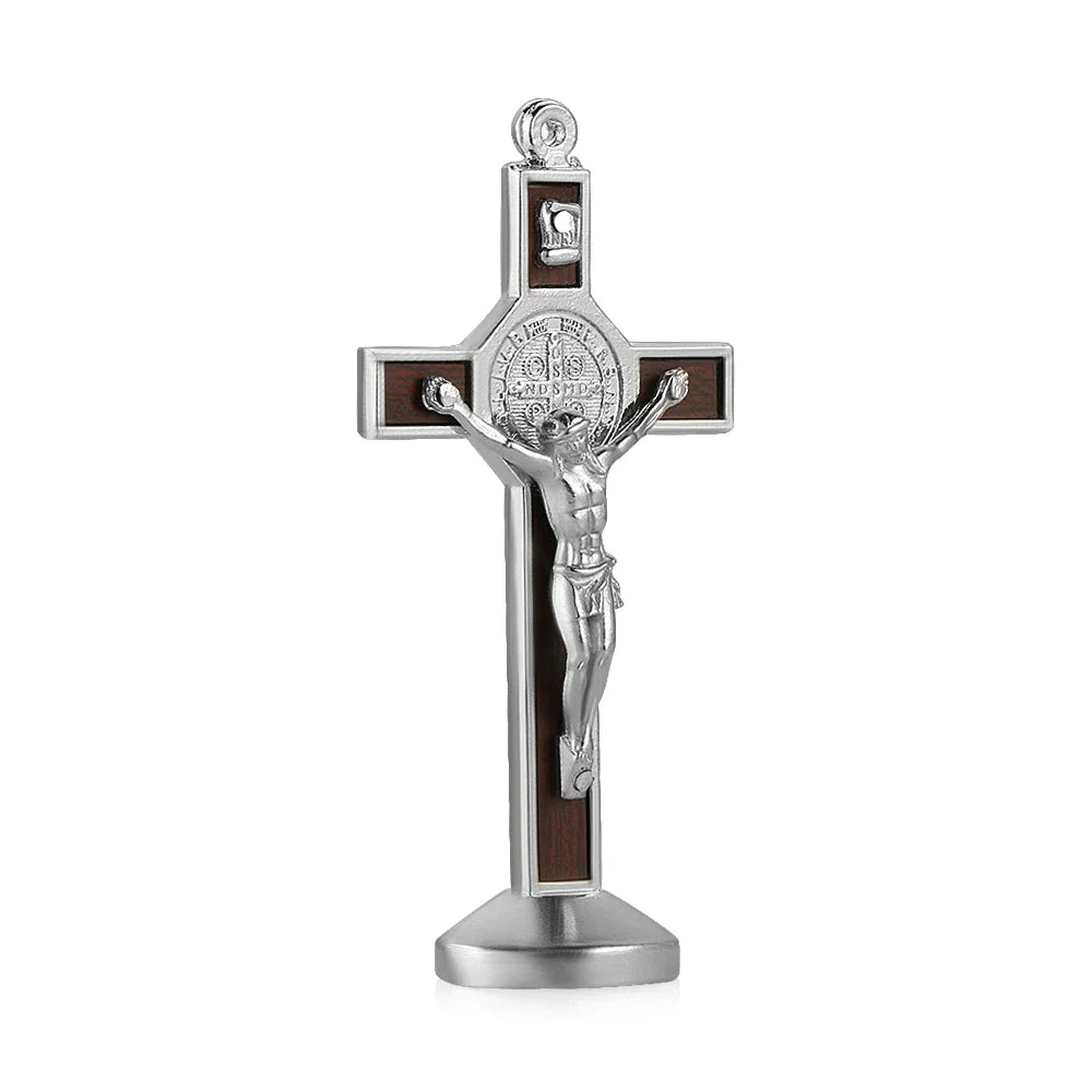 Car Ornament Fashion Metal Wood Jesus Cross Crucifix Christian Jesus Dashboard Decoration Auto Interior Ornaments Accessories - Cat Shop Boys